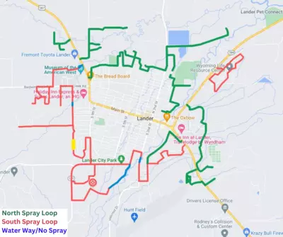 Mosquito Spray Route - North and South Loop